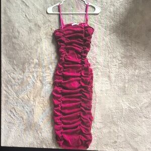 Elegant Pink Ruched Dress